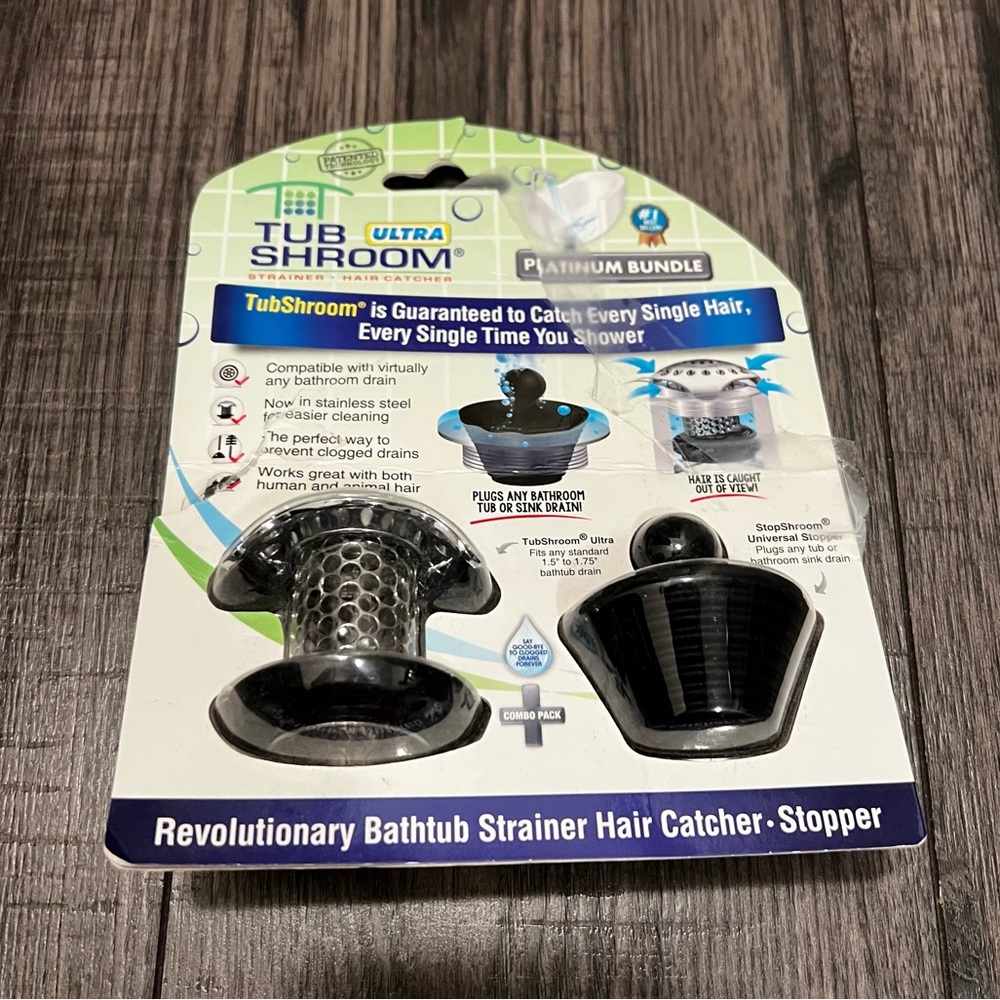 TubShroom Ultra Revolutionary Bath Tub Drain Protector Hair Catcher